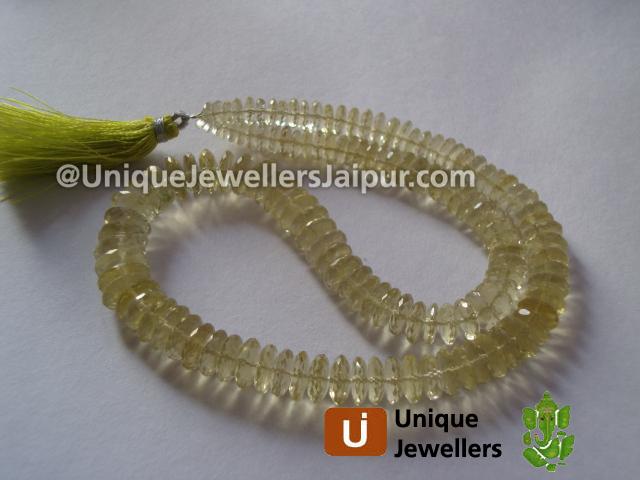 Lemon Quartz German Cut Beads